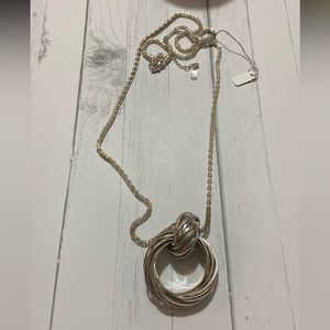 Long silver vintage necklace